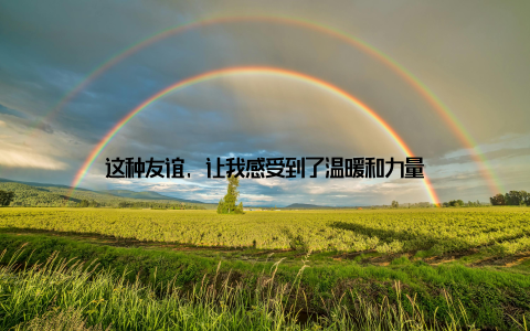 这种友谊, 让我感受到了温暖和力量