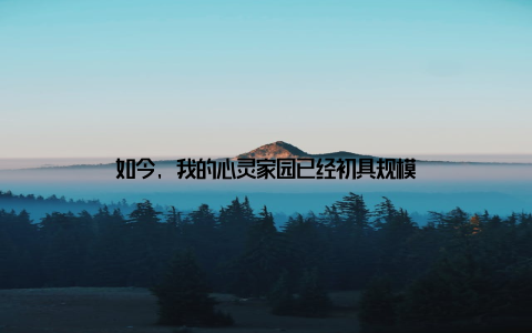 如今, 我的心灵家园已经初具规模