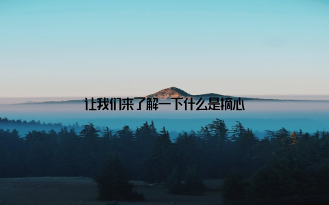 让我们来了解一下什么是摘心