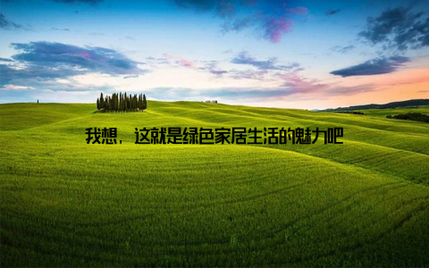 我想, 这就是绿色家居生活的魅力吧