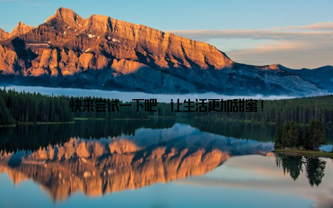 快来尝试一下吧, 让生活更加甜蜜!