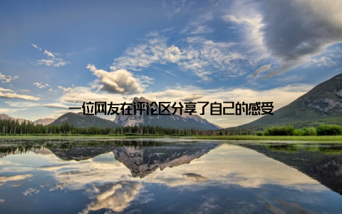 一位网友在评论区分享了自己的感受