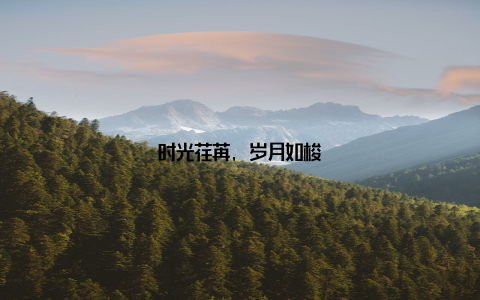 时光荏苒, 岁月如梭