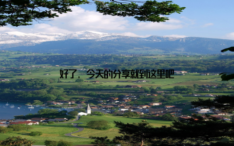 好了, 今天的分享就到这里吧