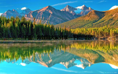 下面, 我就和大家分享一下我的经历